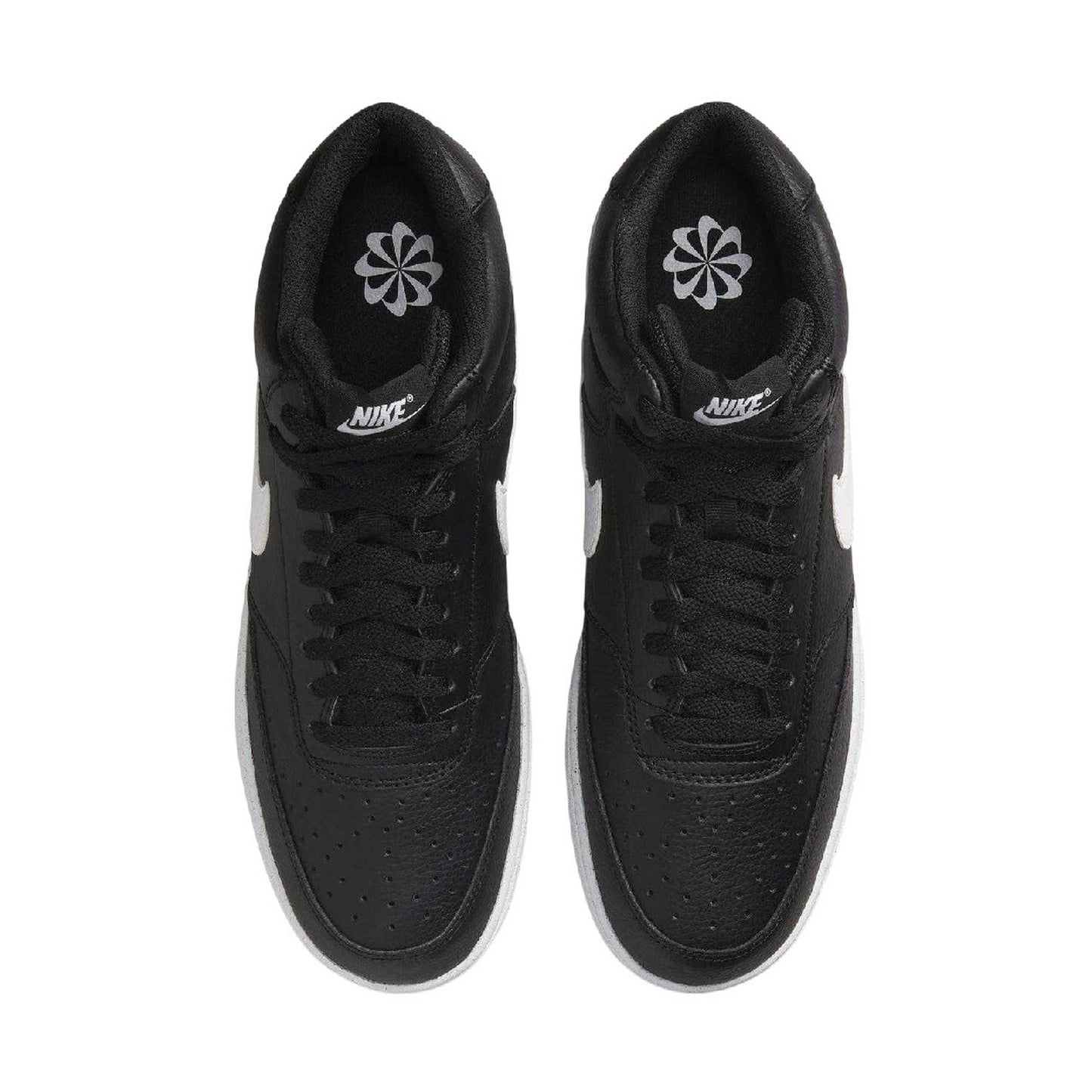 Black-White - Side - Nike Mens Court Vision Next Nature Synthetic High-top High Top Trainers