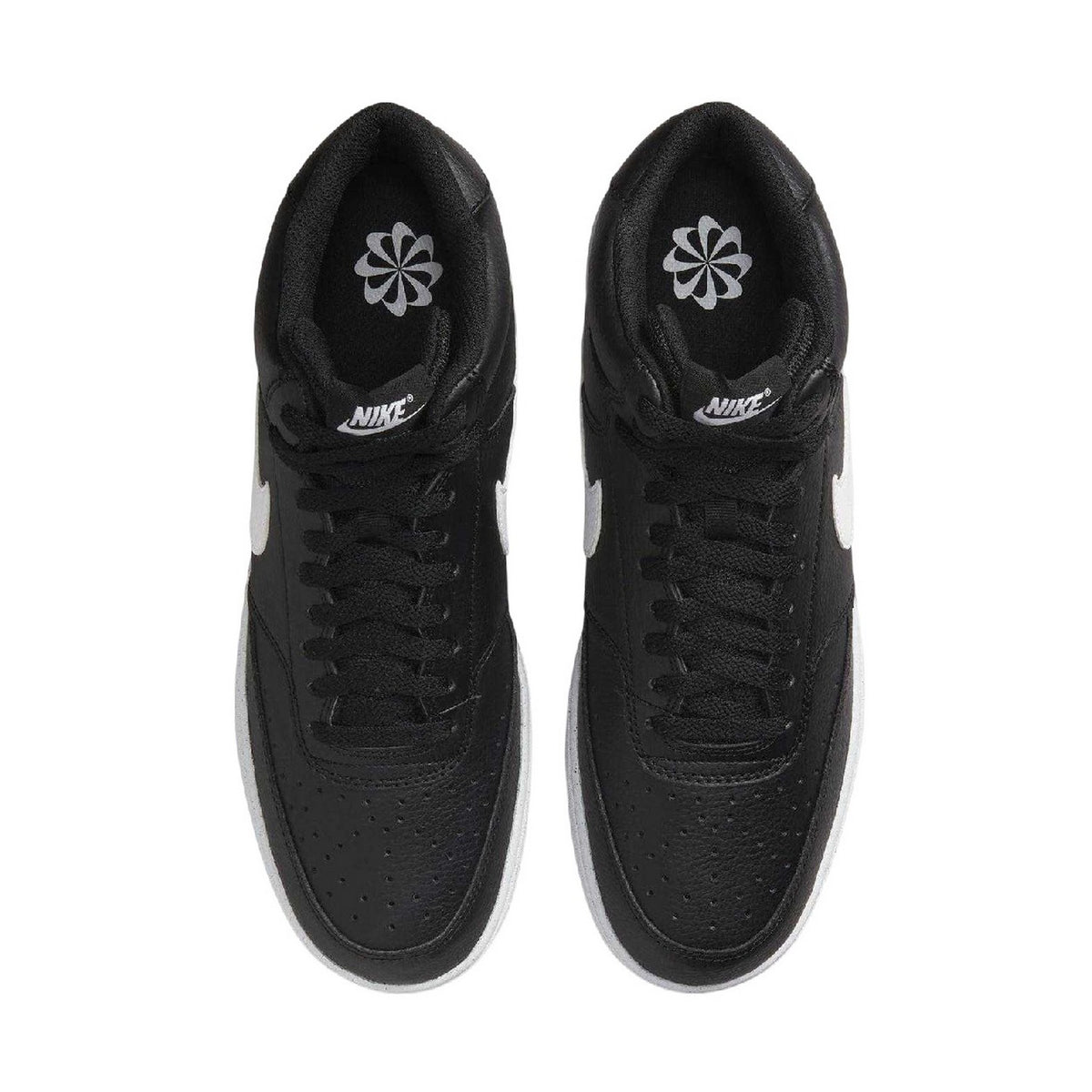 Black-White - Side - Nike Mens Court Vision Next Nature Synthetic High-top High Top Trainers