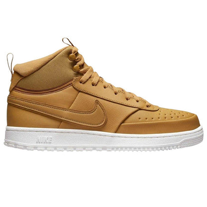 Gold-White - Front - Nike Mens Court Vision Next Nature Synthetic High-top High Top Trainers