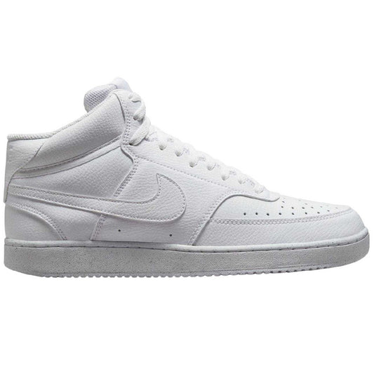 White - Front - Nike Mens Court Vision Next Nature Synthetic High-top High Top Trainers