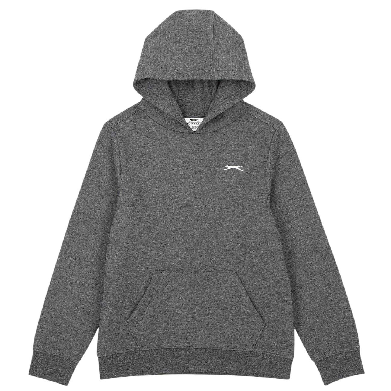 Charcoal Marl Marl - Front - Slazenger Childrens-Kids Logo Hoodie