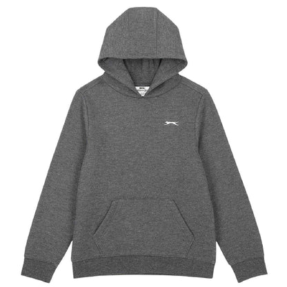 Charcoal Marl Marl - Front - Slazenger Childrens-Kids Logo Hoodie