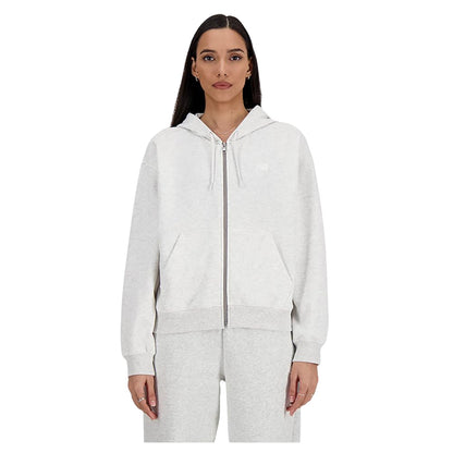 Grey Marl Marl - Front - New Balance Womens-Ladies Full Zip Hoodie