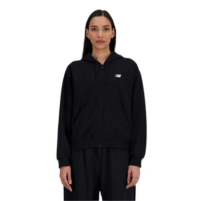 Black - Front - New Balance Womens-Ladies Full Zip Hoodie