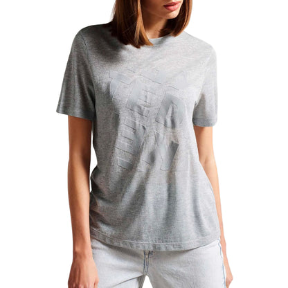 Grey - Front - Ted Baker Womens-Ladies Tedin Logo T-Shirt