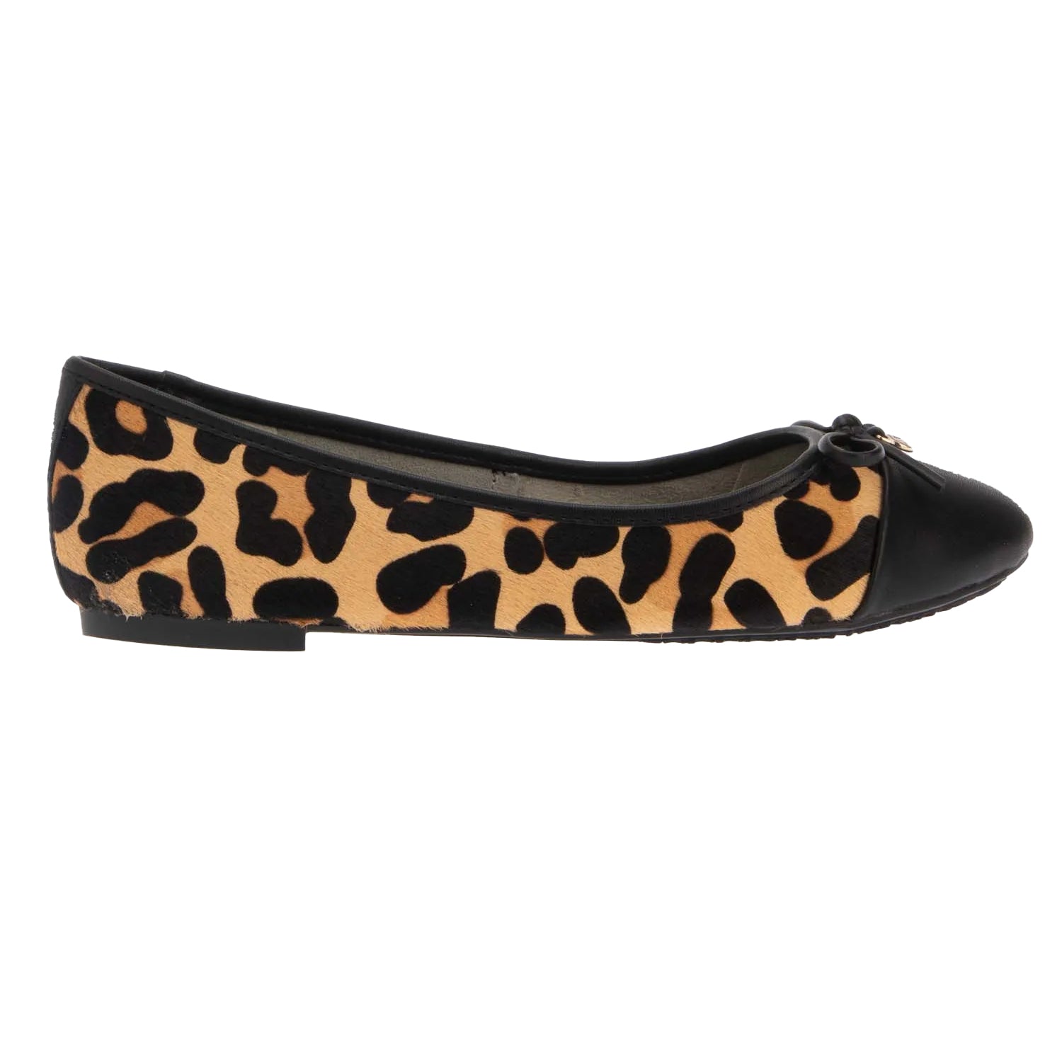 Brown-Black - Side - Dune London Womens-Ladies Harpington Leather Ballerina Flats
