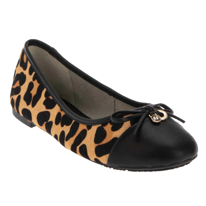 Brown-Black - Front - Dune London Womens-Ladies Harpington Leather Ballerina Flats