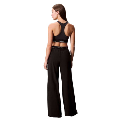 Black - Back - Calvin Klein Womens-Ladies Wide Leg Joggers