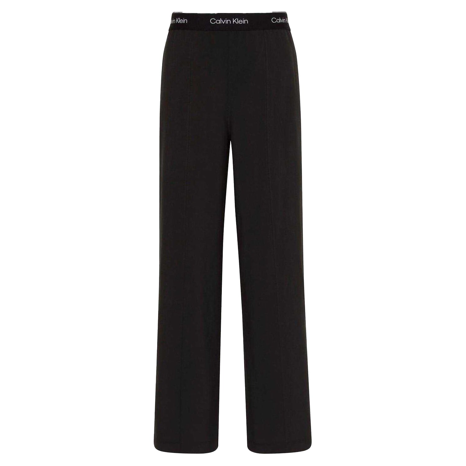 Black - Front - Calvin Klein Womens-Ladies Wide Leg Joggers