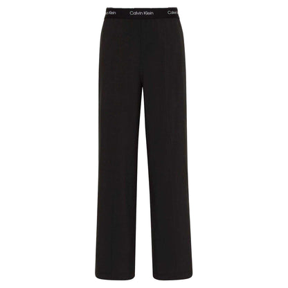 Black - Front - Calvin Klein Womens-Ladies Wide Leg Joggers
