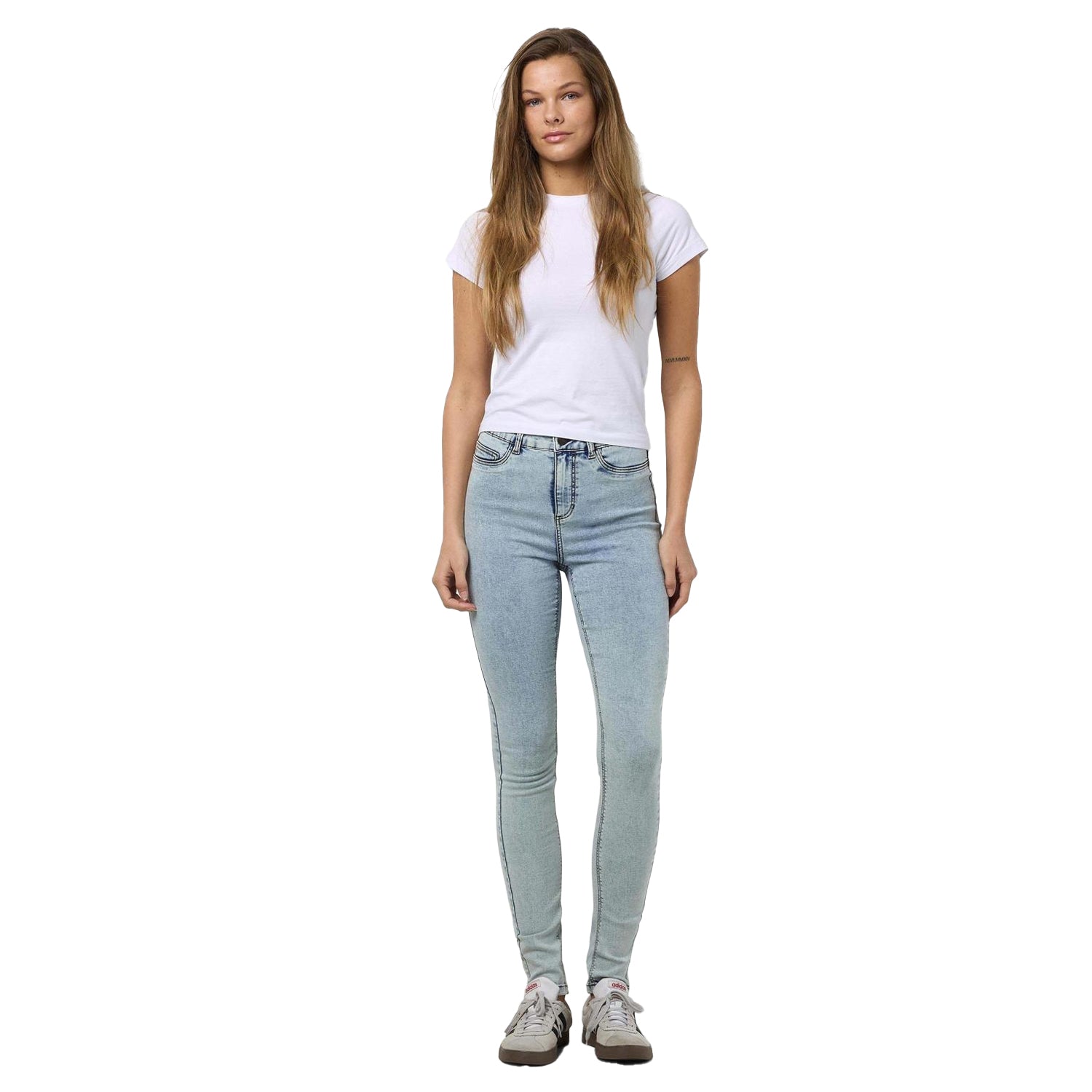 Light Blue - Side - Noisy May Womens-Ladies Skinny Jeans