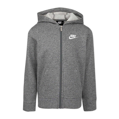 Carbon Heather Heather - Front - Nike Childrens-Kids Logo Full Zip Hoodie