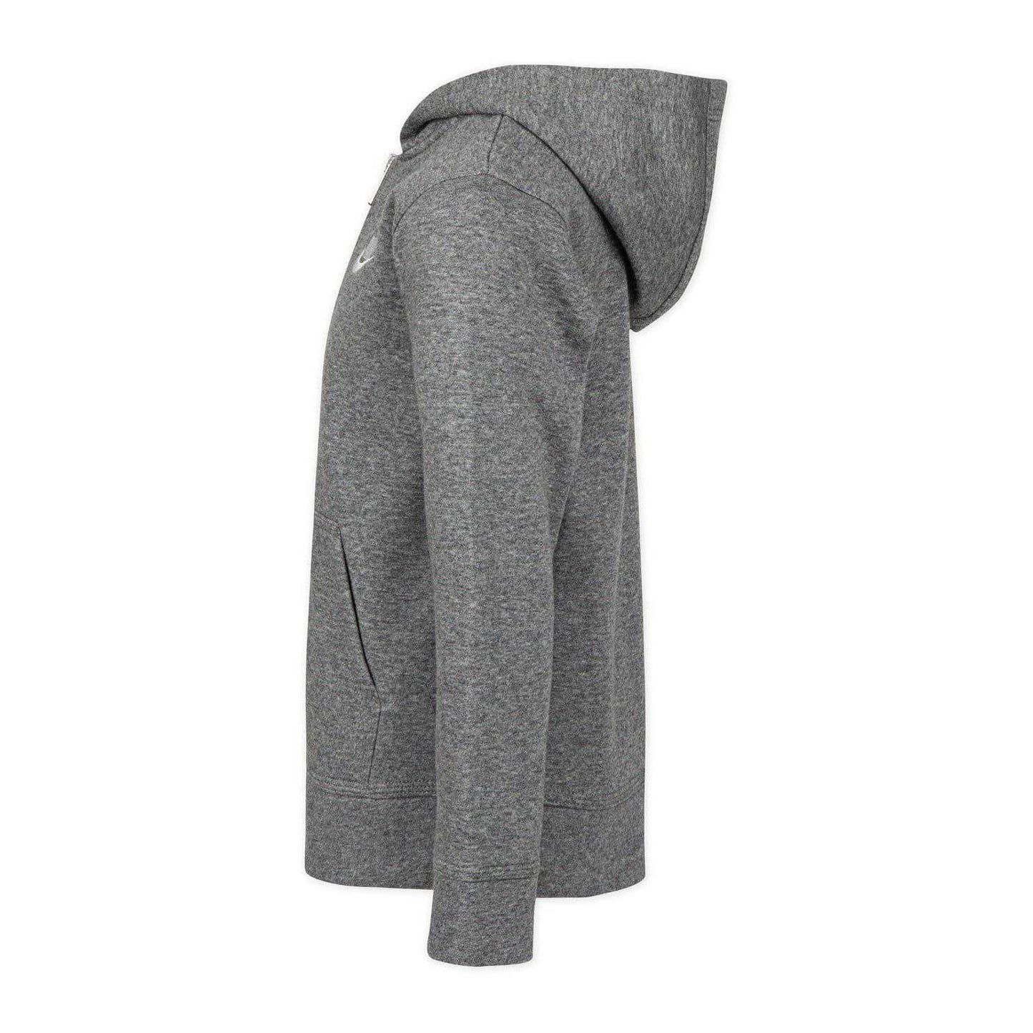 Carbon Heather Heather - Side - Nike Childrens-Kids Logo Full Zip Hoodie