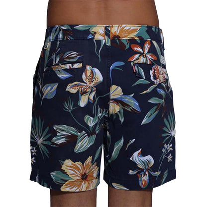 Navy Floral - Back - Levis Mens Authentic Nepenthe Denim Tropical Floral Shorts