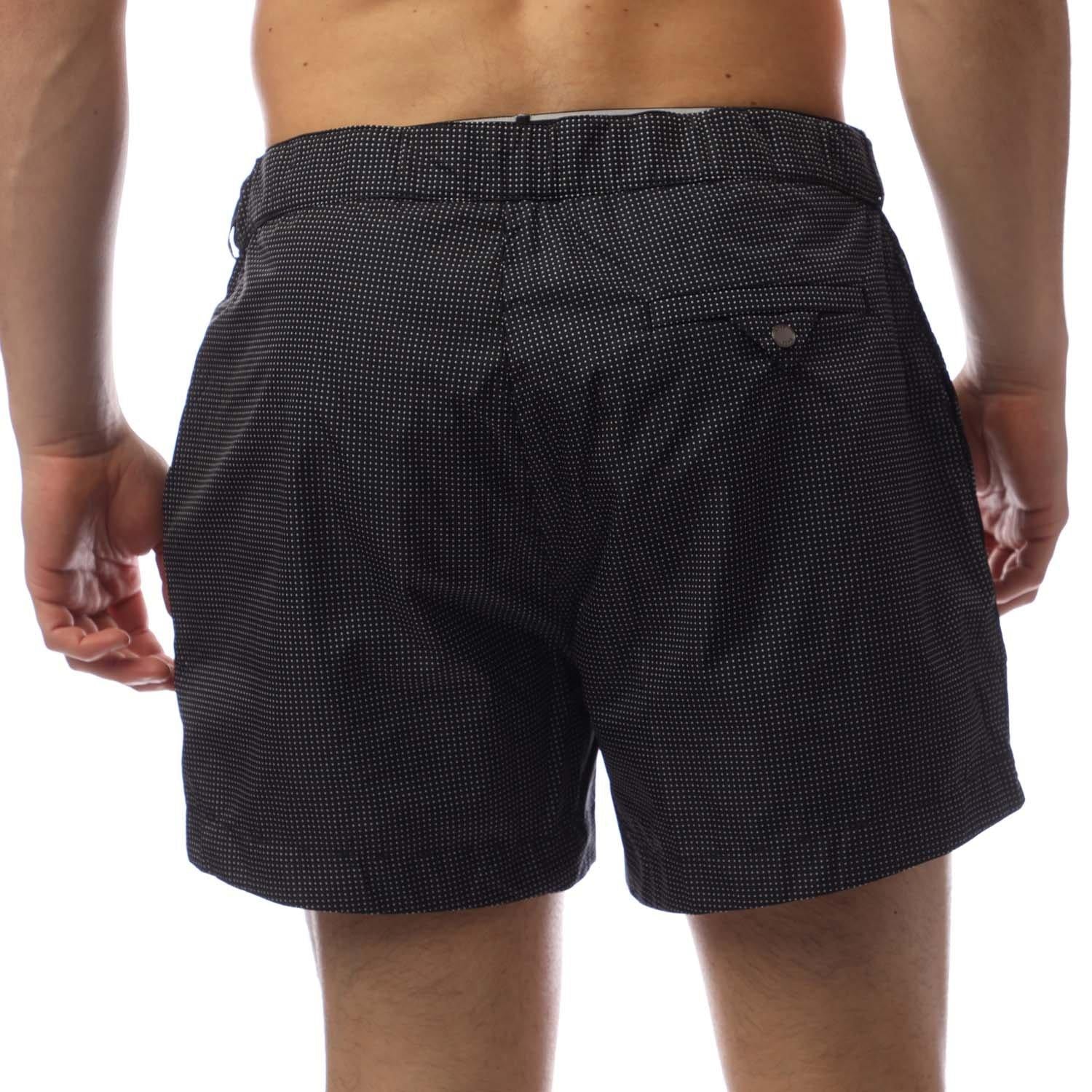 Navy - Back - Boss Mens Nice Polka Dot Chino Shorts