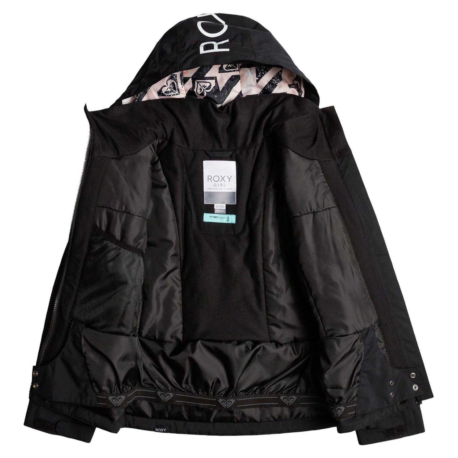 Black Melange - Side - Roxy Girls Ski Jacket