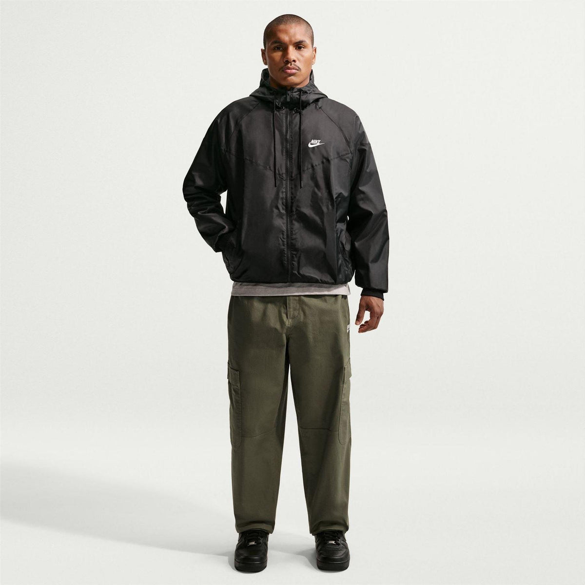 Jet Black-White - Side - Nike Mens Windrunner Jacket