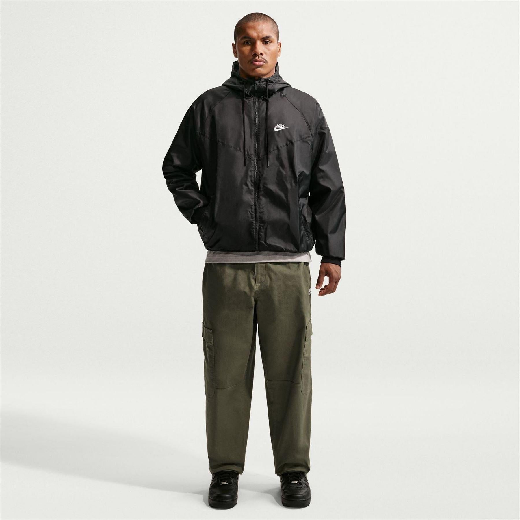 Jet Black-White - Side - Nike Mens Windrunner Jacket
