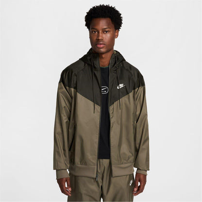 Olive-Black - Front - Nike Mens Windrunner Jacket