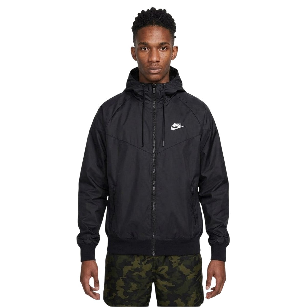 Black-White - Front - Nike Mens Windrunner Jacket