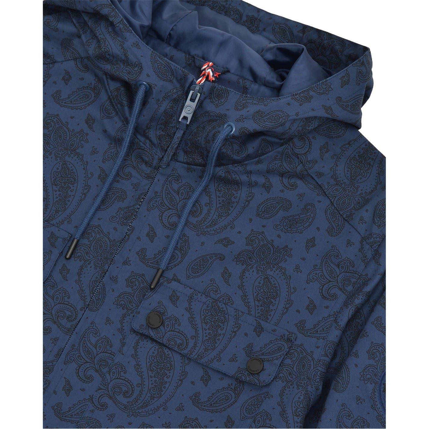 Blue - Side - Lambretta Mens Hooded Jacket