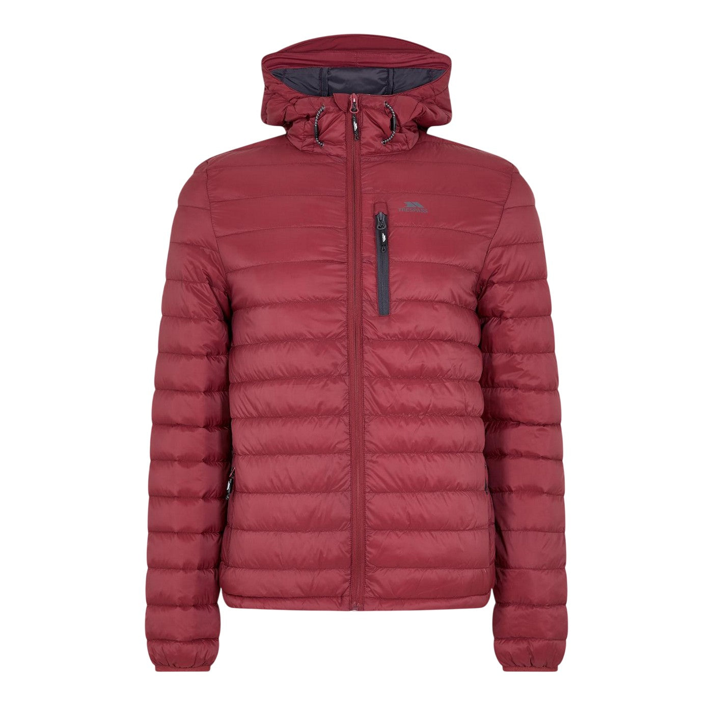 Burgundy-Grey - Front - Trespass Mens Digby Puffer Jacket