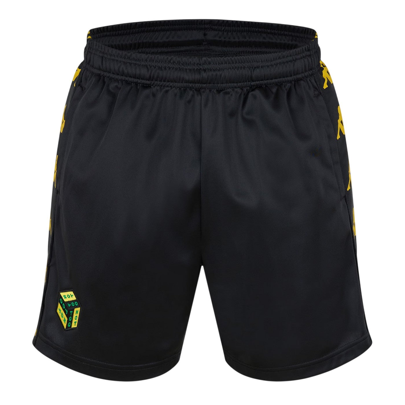 Black-Bright Yellow - Front - Kappa Mens Banda 10 Too Hot Running Shorts