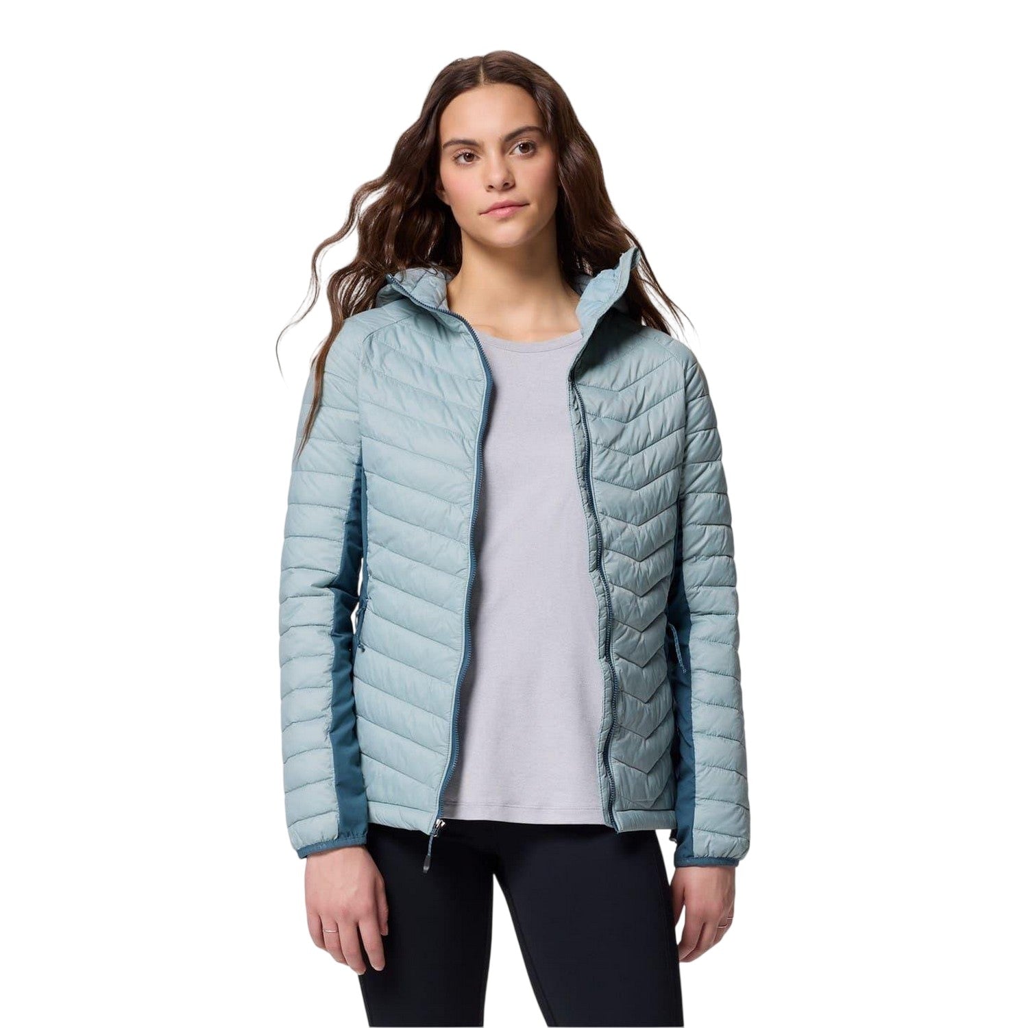 Blue - Lifestyle - Columbia Womens-Ladies Powder Pass 2 Hybrid Jacket