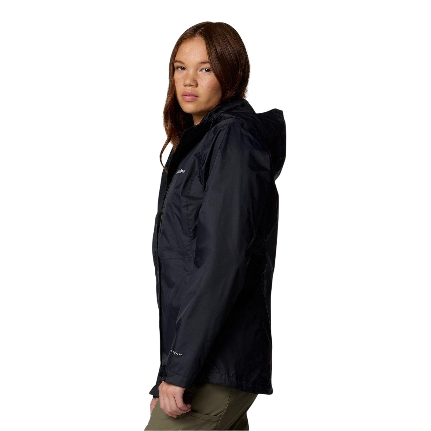 Black - Side - Columbia Womens-Ladies Raincoat