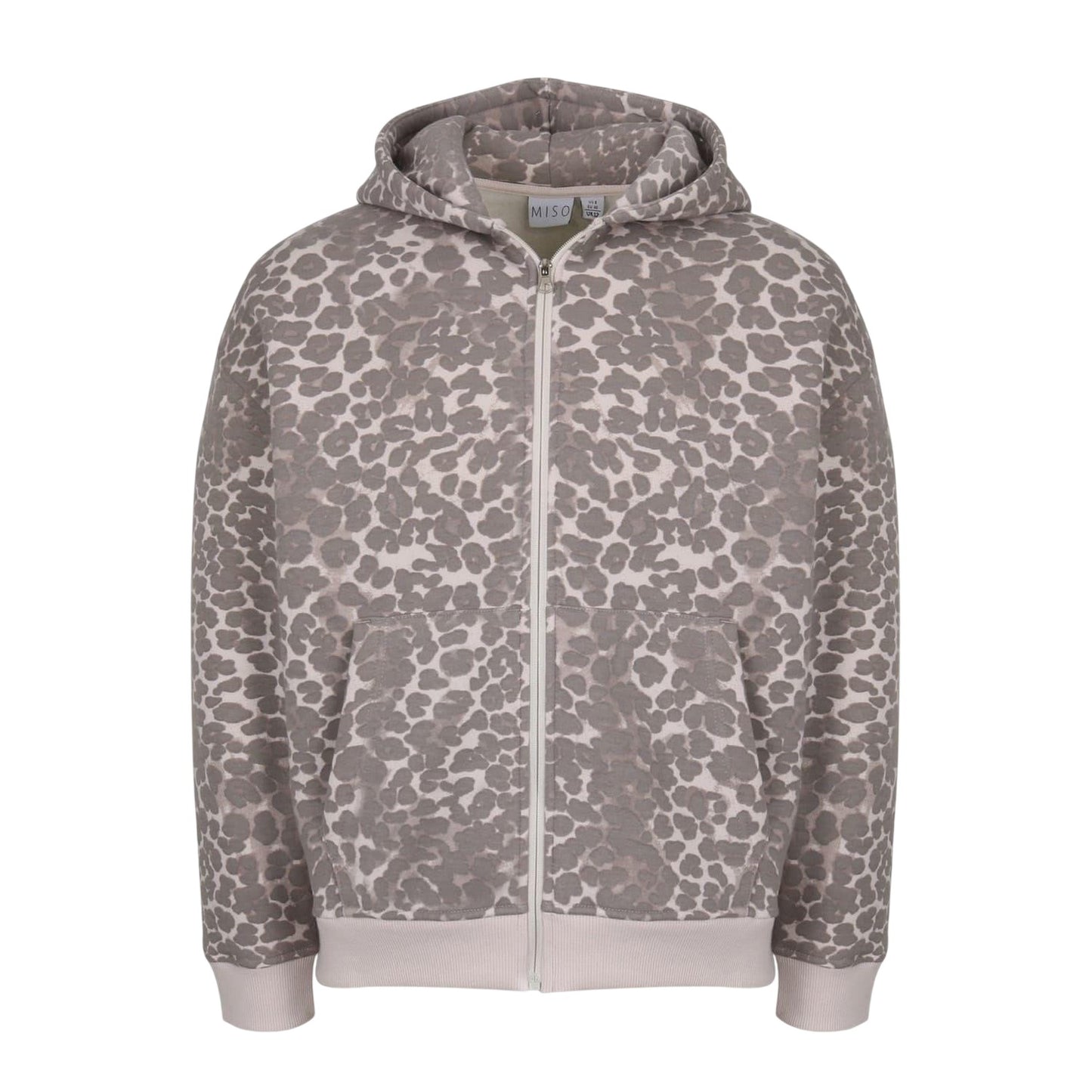 Leopard - Front - Miso Unisex Adult Leopard Pattern Sweat Jacket