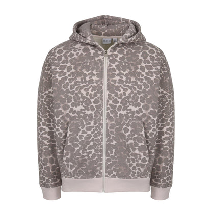 Leopard - Front - Miso Unisex Adult Leopard Pattern Sweat Jacket