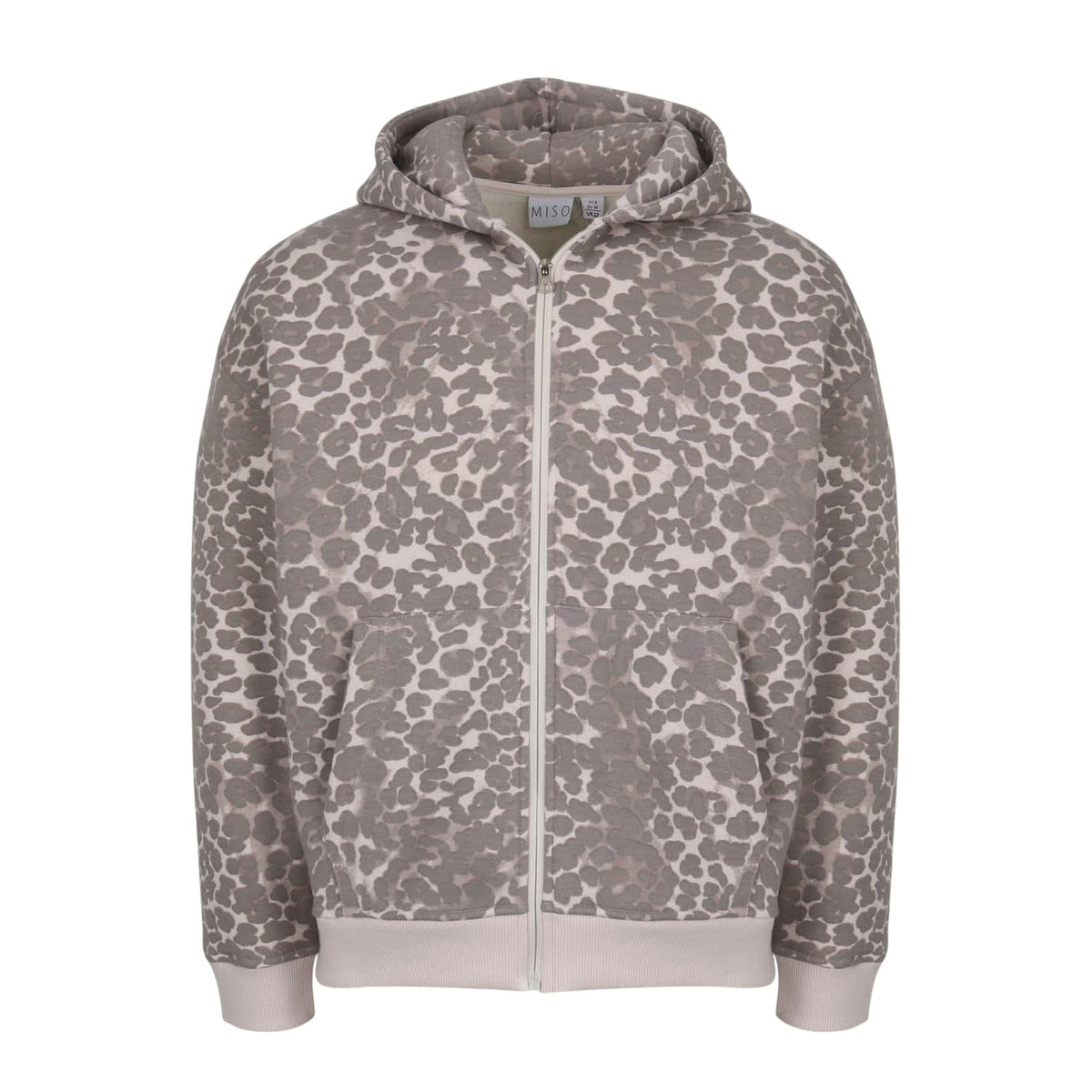 Leopard - Front - Miso Unisex Adult Leopard Pattern Sweat Jacket
