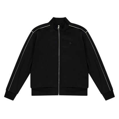 Black - Front - Calvin Klein Childrens-Kids Jeans Contrast Piping Track Jacket
