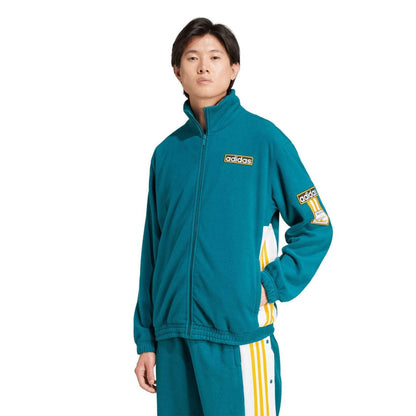 Teal - Side - Adidas Mens Adibreak Polar Fleece Track Jacket