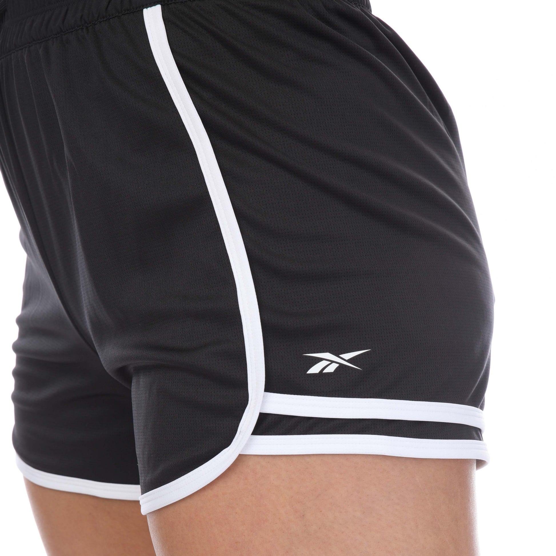 Black - Side - Reebok Womens-Ladies Workout Ready Shorts