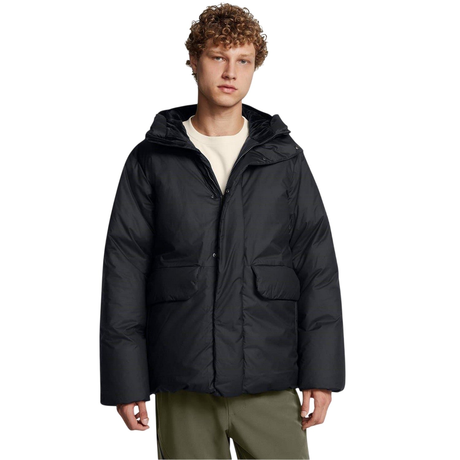 Black - Side - Under Armour Mens Limitless Down Filled Puffer Jacket