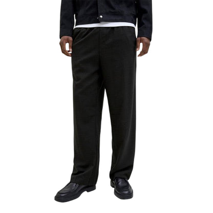 Black - Side - Jack And Jones Mens Bill Stripe Wide Leg Joggers
