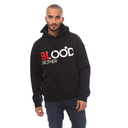 Black - Front - Blood Brother Mens Brand Hoodie