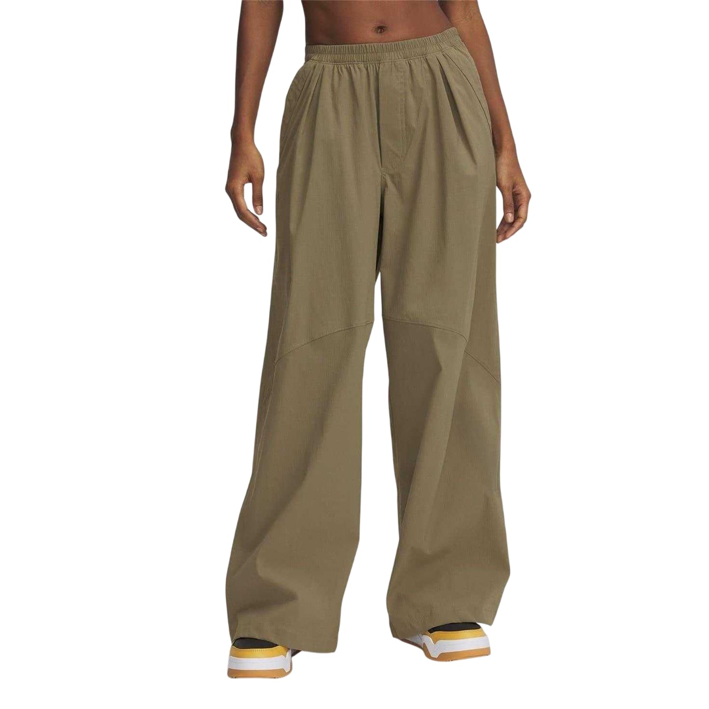 Brown - Front - Under Armour Womens-Ladies Woven Open Hem Joggers