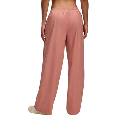 Pink - Back - Under Armour Womens-Ladies Woven Open Hem Joggers