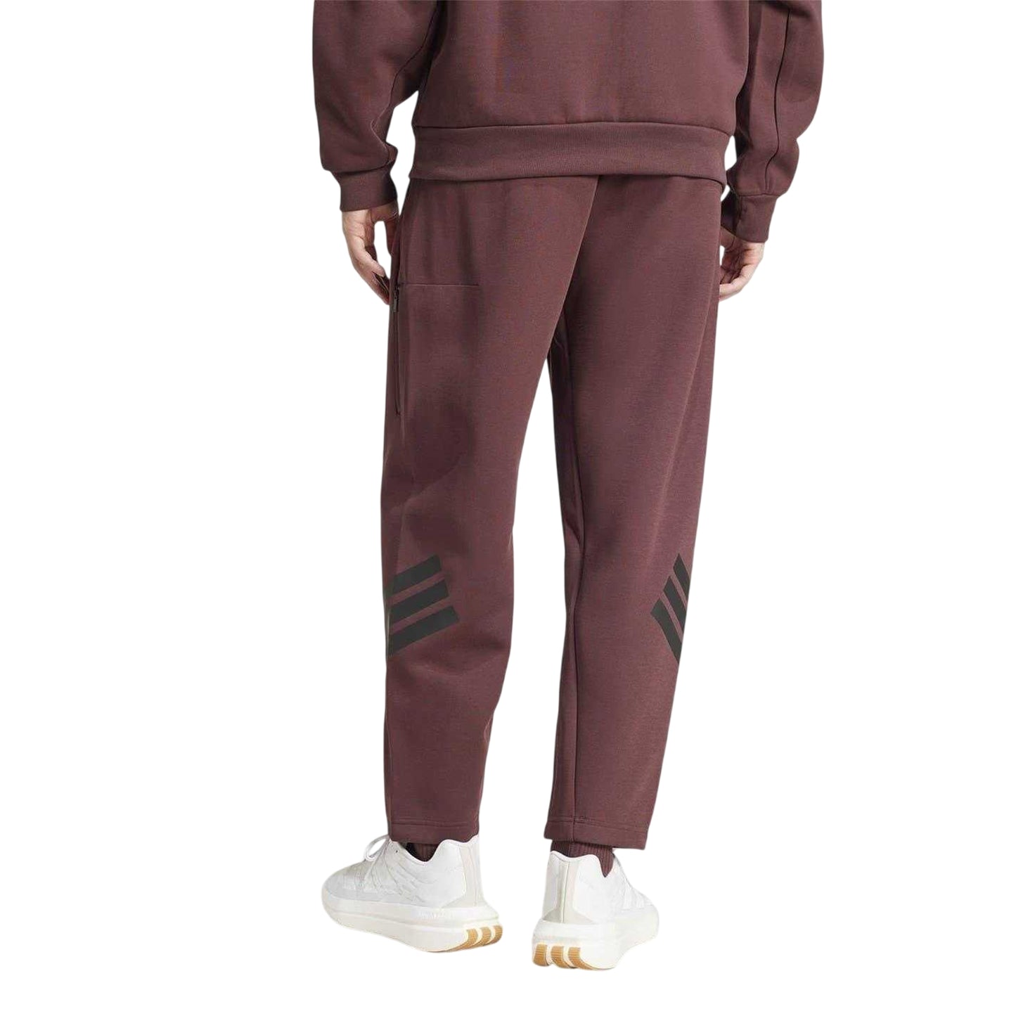 Ruby Red - Back - Adidas Mens Future Icons Fleece 3 Stripes Regular Joggers