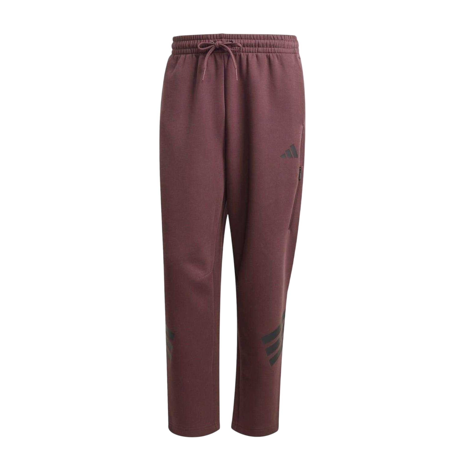 Ruby Red - Front - Adidas Mens Future Icons Fleece 3 Stripes Regular Joggers