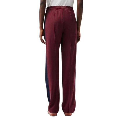 Red - Back - Lacoste Womens-Ladies Organic Cotton Side Stripe Joggers