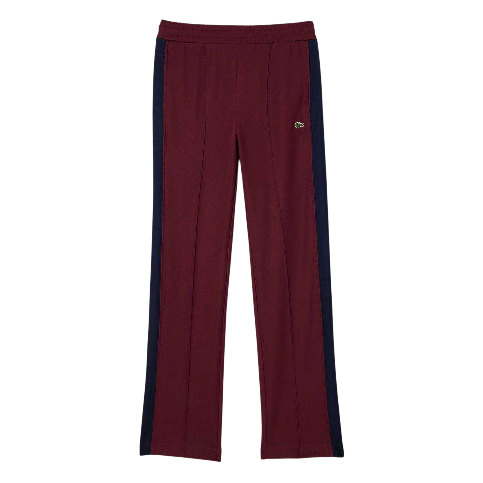 Red - Front - Lacoste Womens-Ladies Organic Cotton Side Stripe Joggers