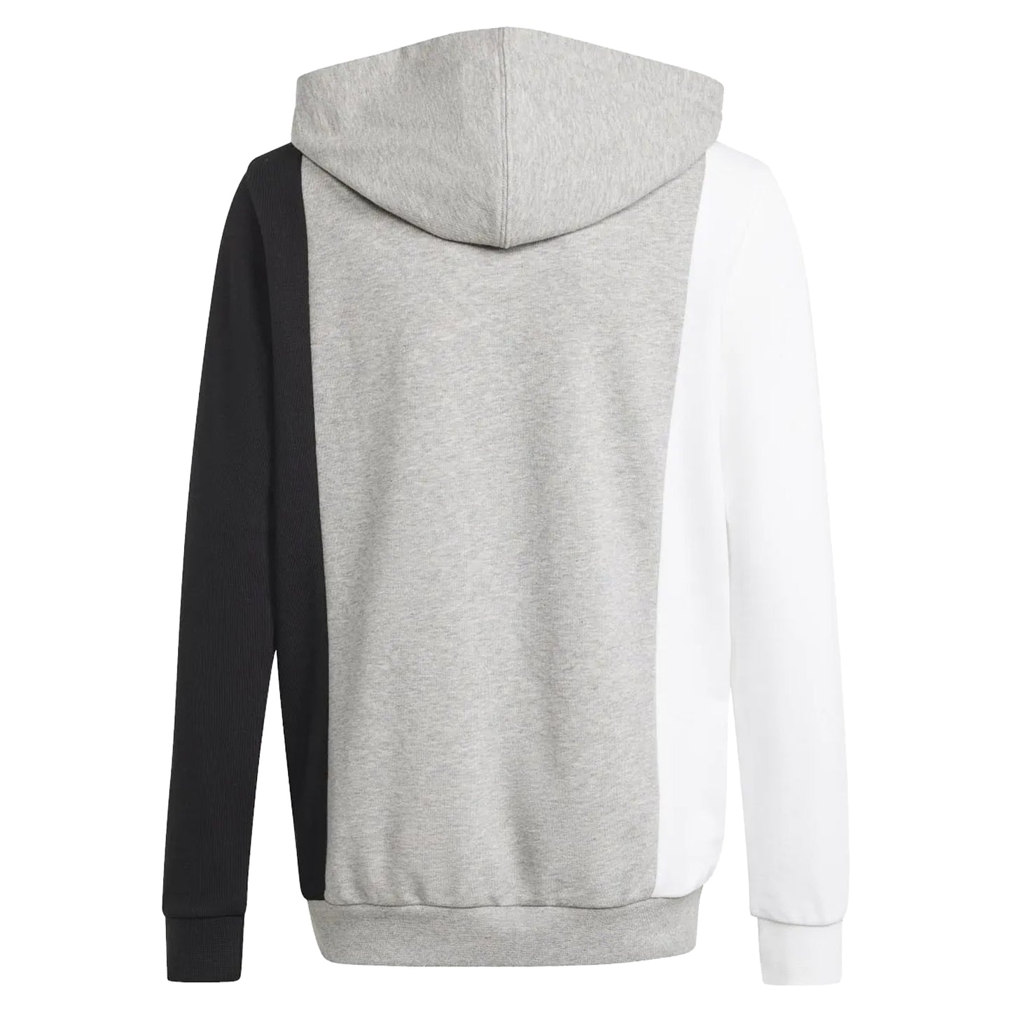 Grey-White-Black - Back - Adidas Childrens-Kids Essentials Colour Block Hoodie