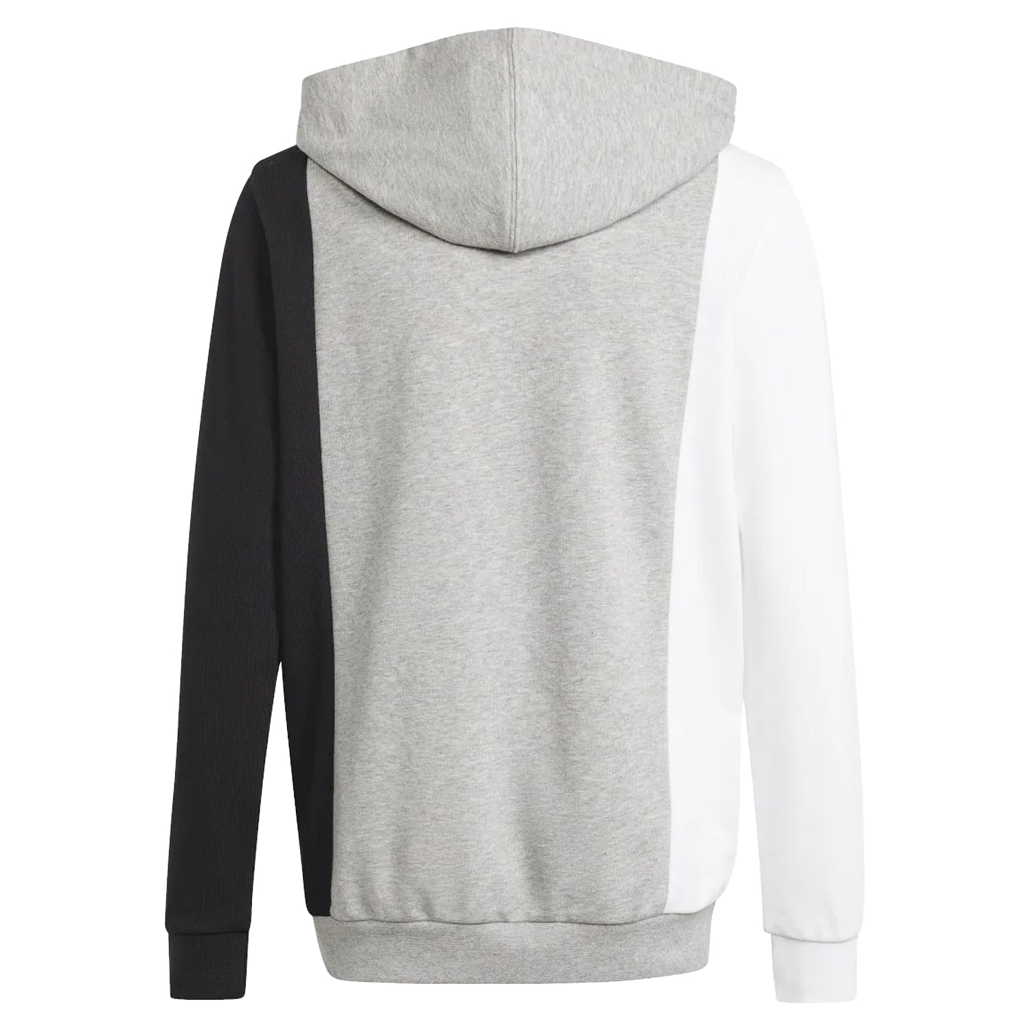 Grey-White-Black - Back - Adidas Childrens-Kids Essentials Colour Block Hoodie