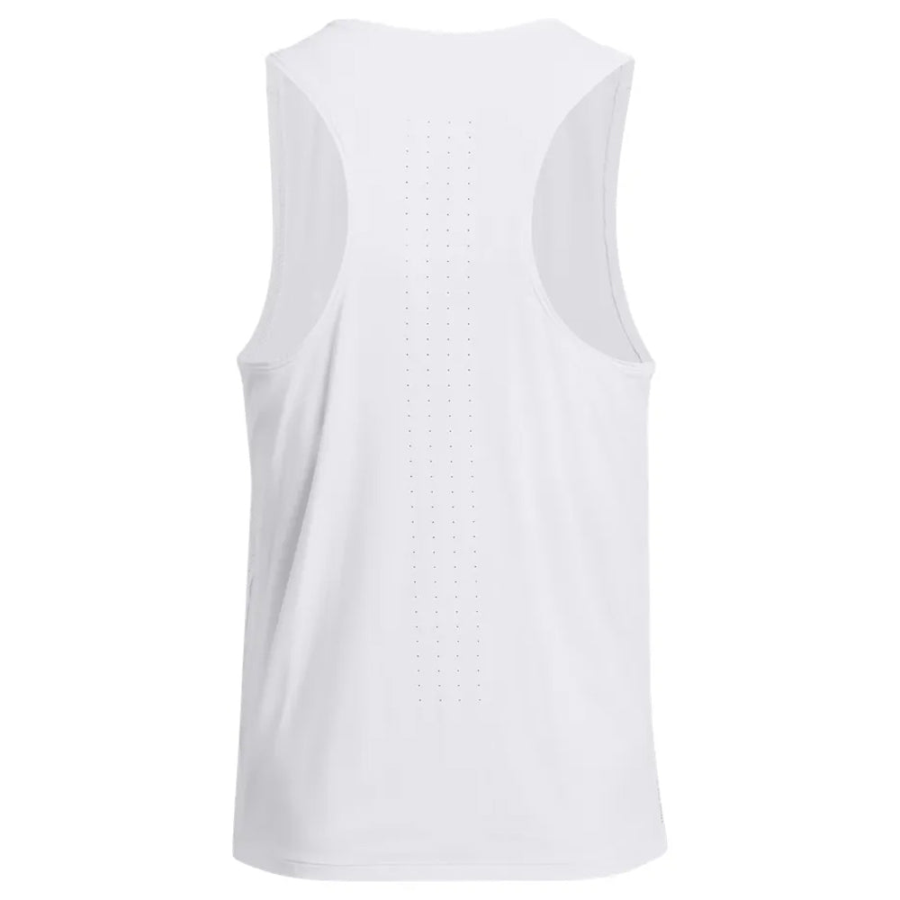 White - Back - Under Armour Mens Launch Elite Tank Top