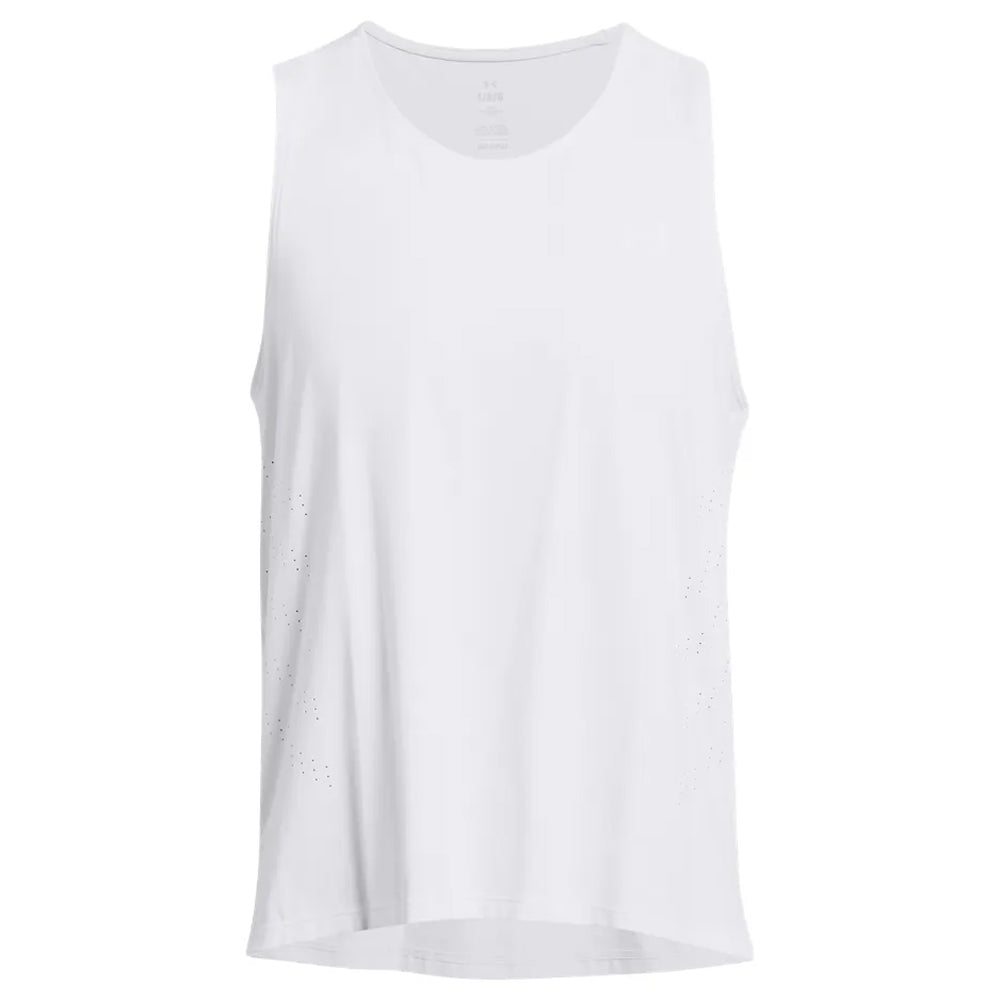 White - Front - Under Armour Mens Launch Elite Tank Top