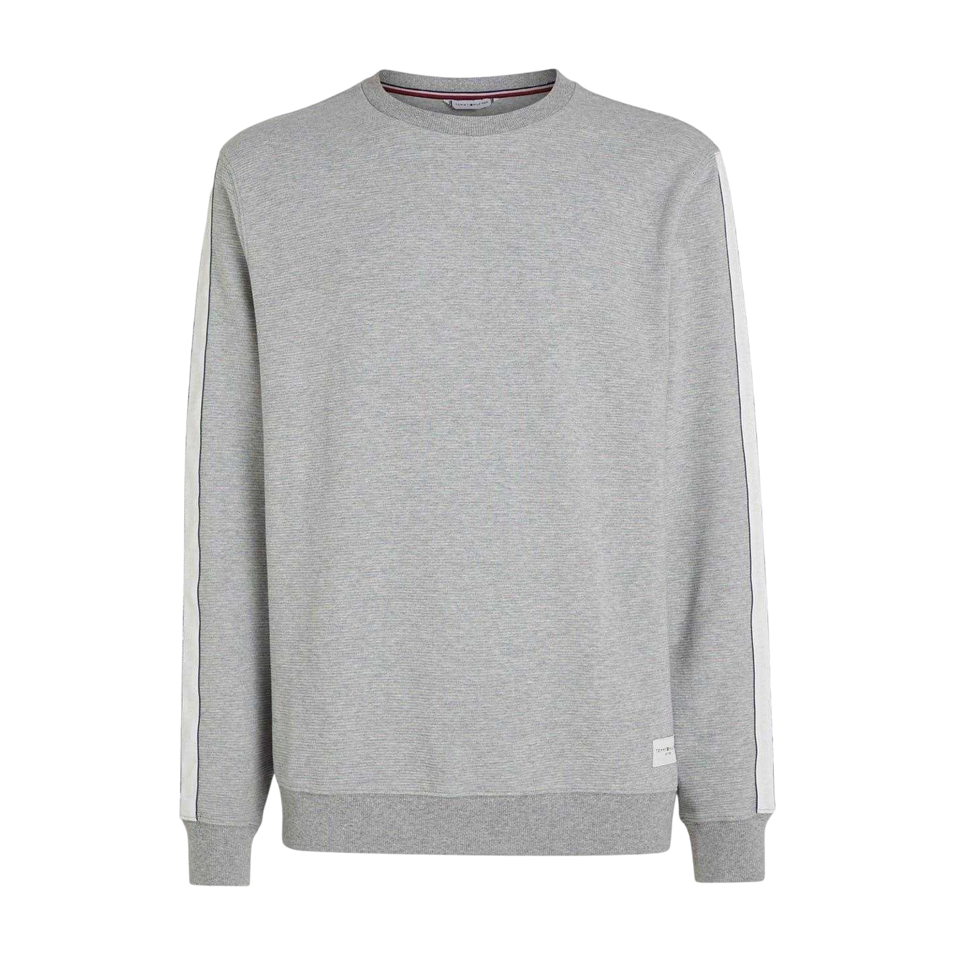 Grey Heather Marl - Front - Tommy Hilfiger Mens Lounge Cotton Sweatshirt