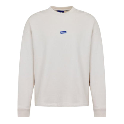 White-Blue - Front - Hugo Mens Logo Sweatshirt